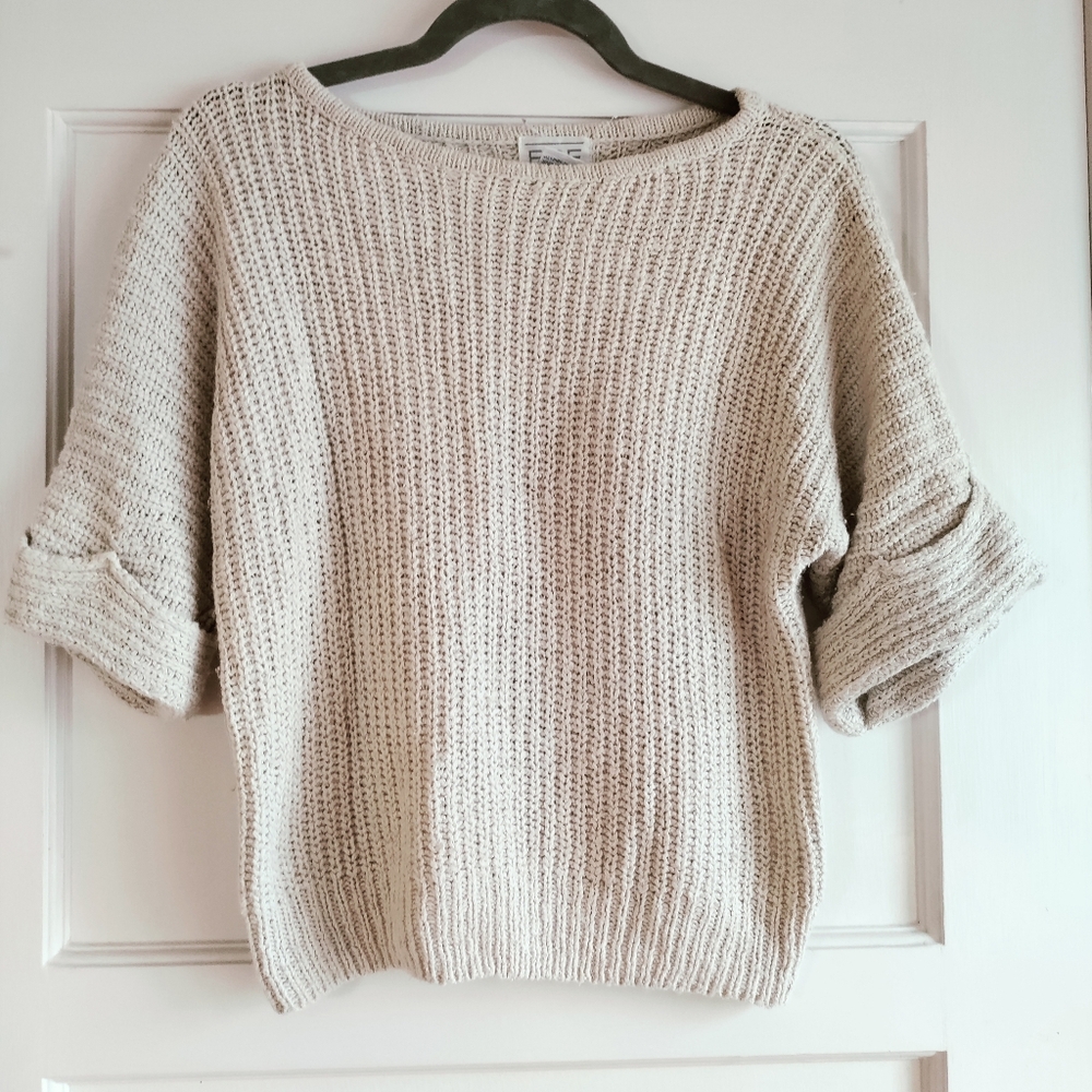 SOLD Vintage Boat Neck Silk And Angora Knit Sweater - Picture 1 of 3